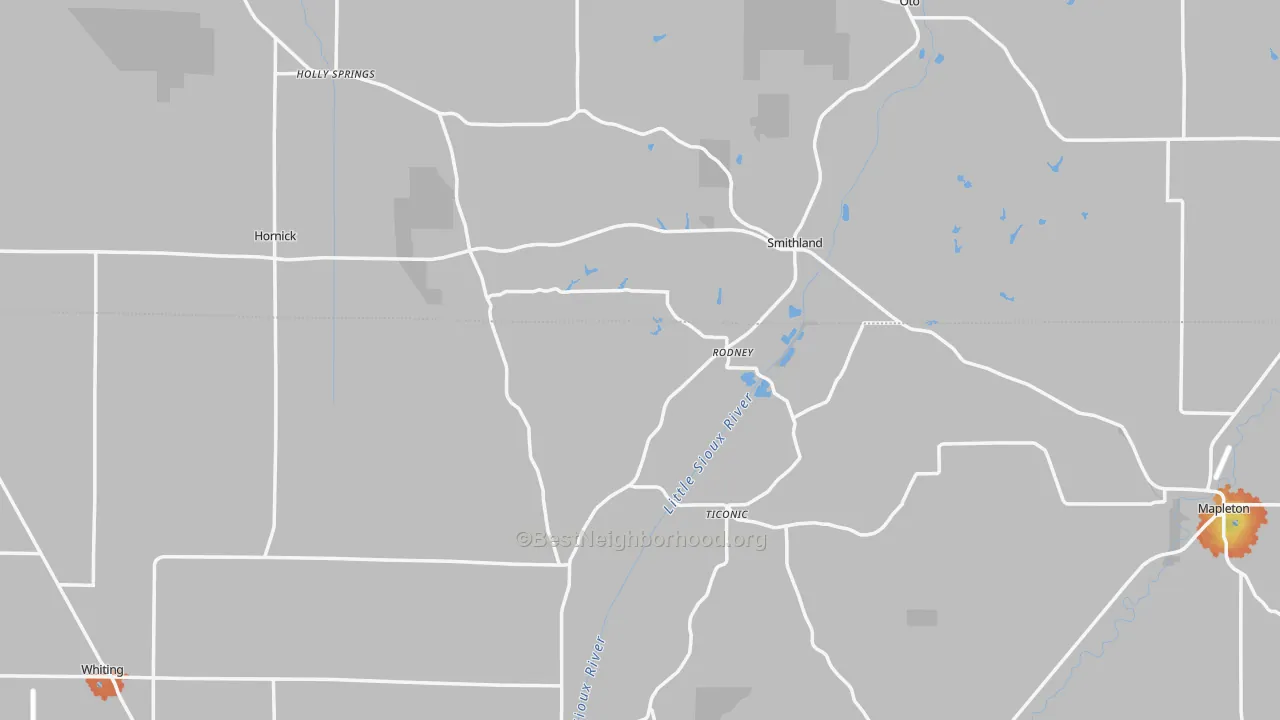 Bike Grade map of Rodney, IA