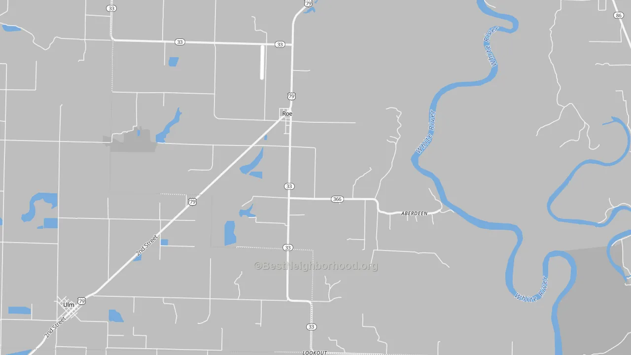 Bike Grade map of Roe, AR