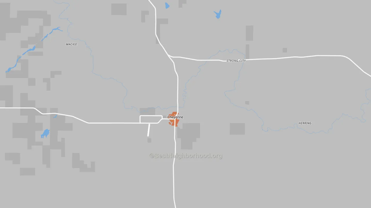 Bike Grade map of Roger Mills County, OK