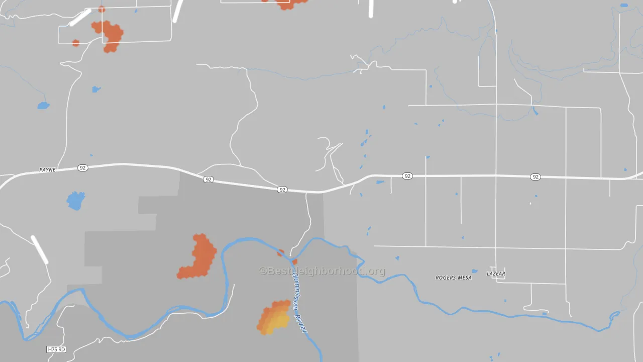 Bike Grade map of Rogers Mesa, CO
