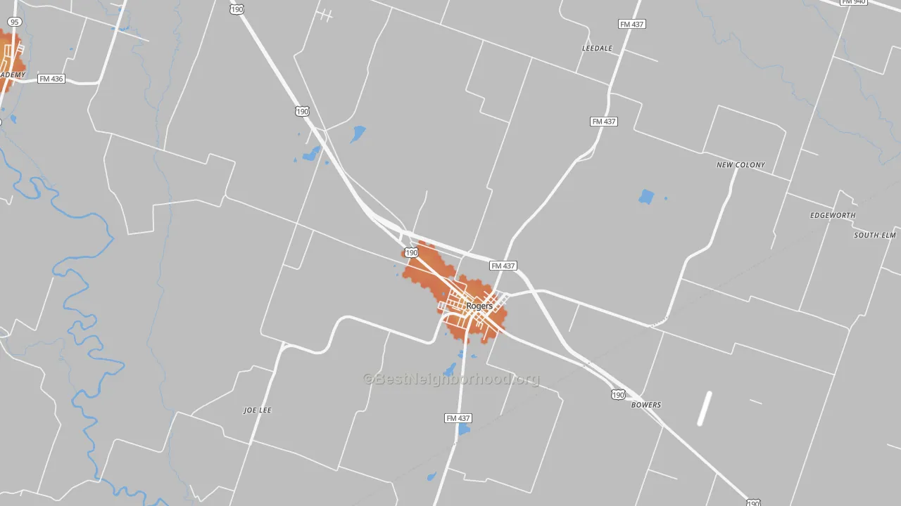 Bike Grade map of Rogers, TX