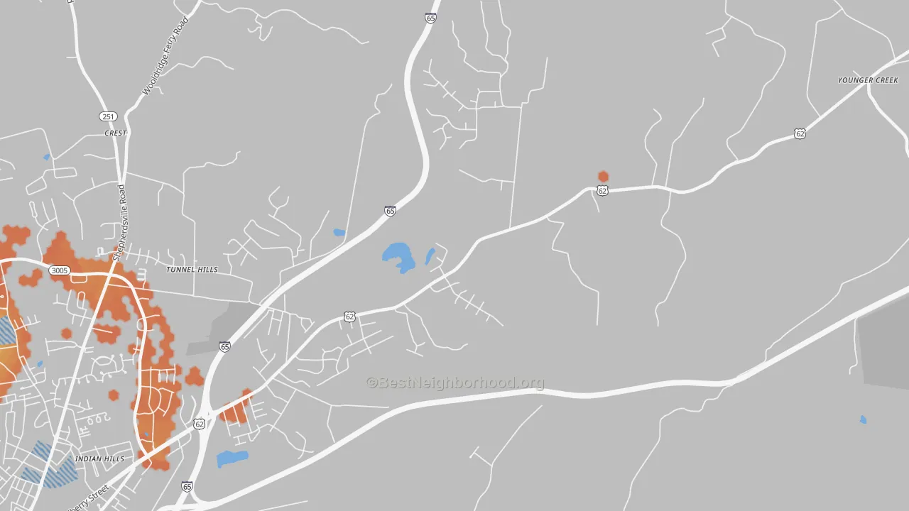 Bike Grade map of Rogersville, KY