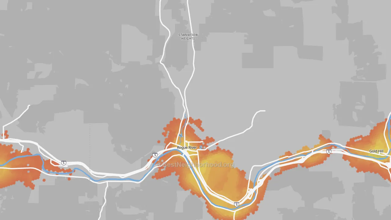 Bike Grade map of Rogue River, OR