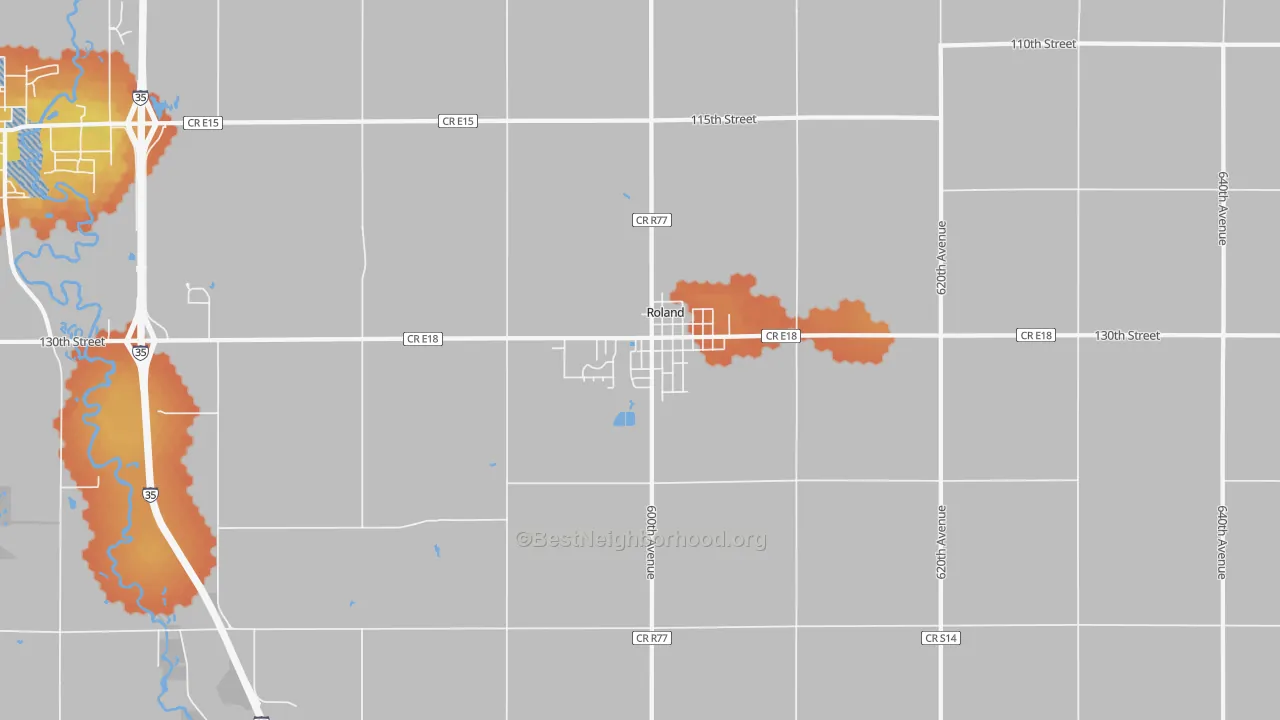 Bike Grade map of Roland, IA