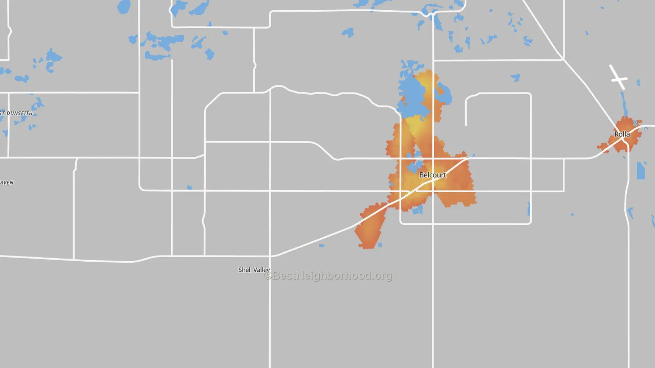 Bike Grade map of Rolette County, ND