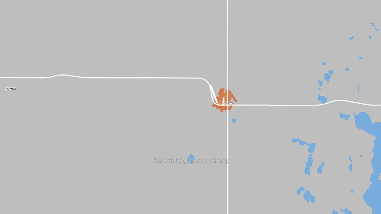 Bike Grade map of Rolette, ND