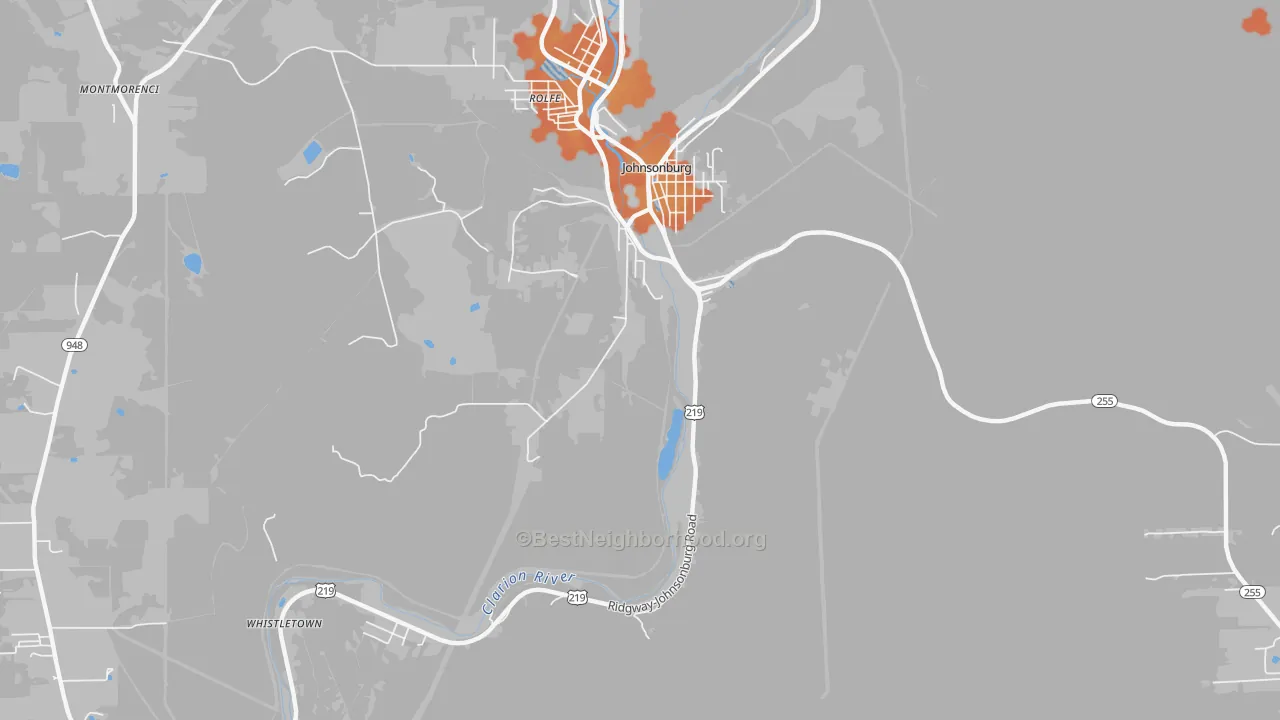 Bike Grade map of Rolfe, PA