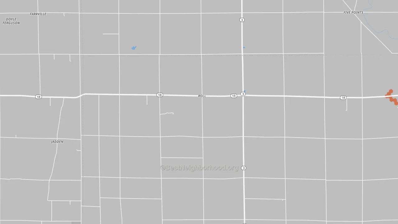 Bike Grade map of Roll, IN