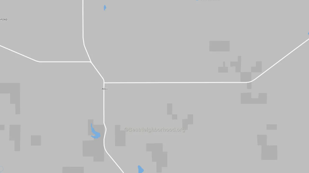 Bike Grade map of Roll, OK