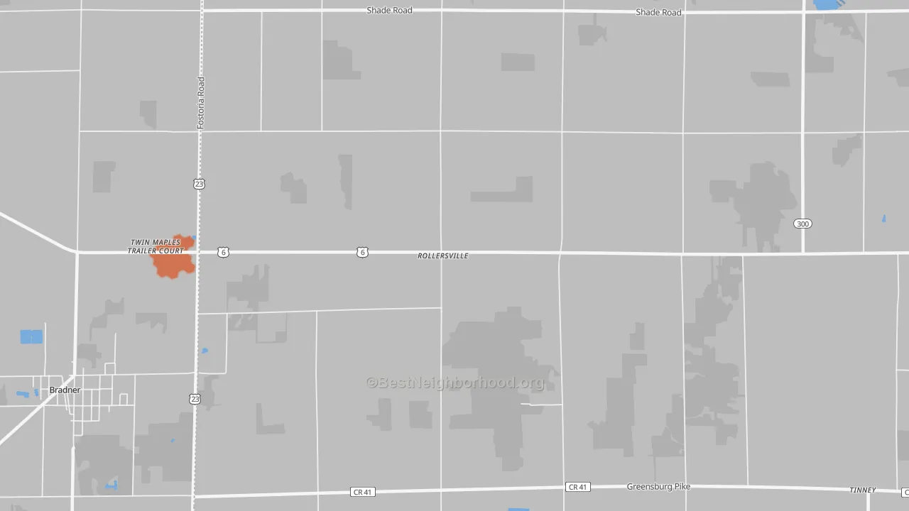 Bike Grade map of Rollersville, OH