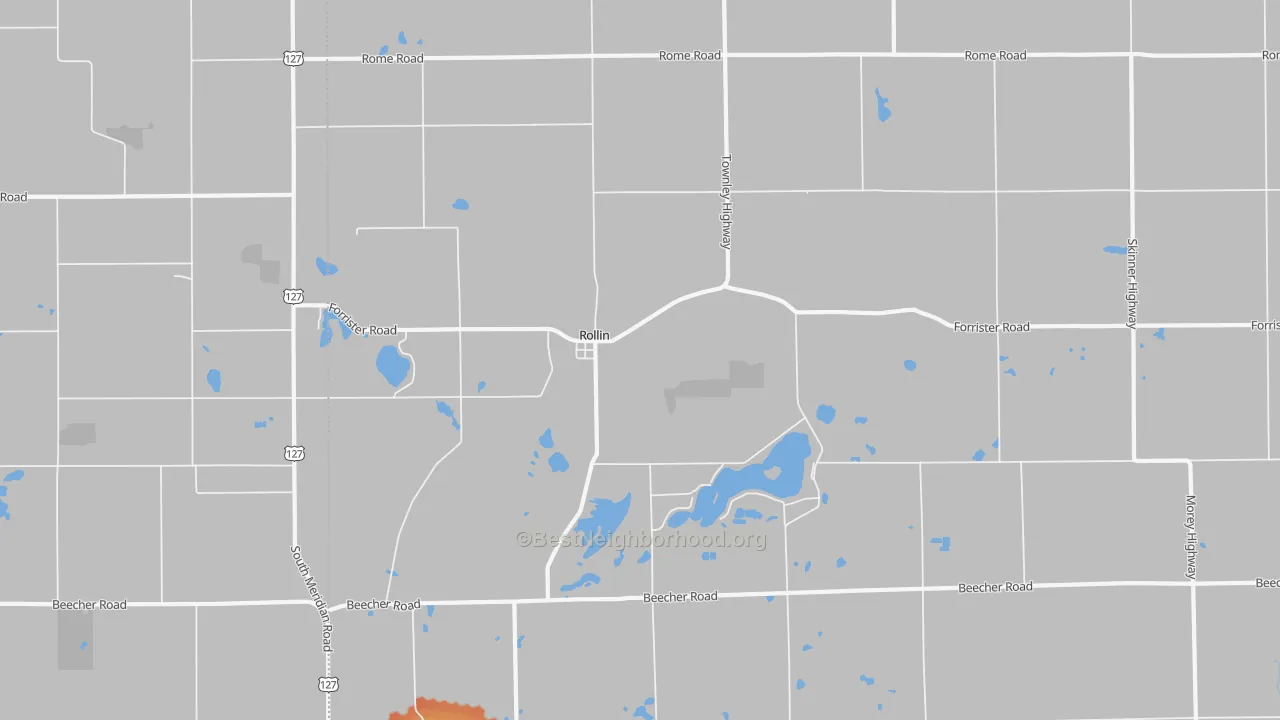 Bike Grade map of Rollin, MI