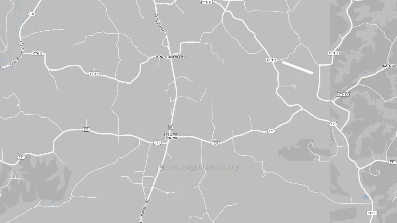 Bike Grade map of Rolling Ground, WI