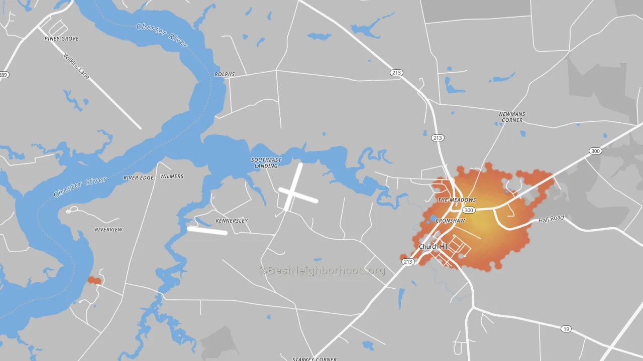 Bike Grade map of Rolphs, MD