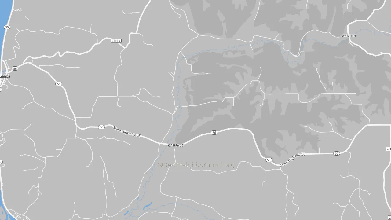 Bike Grade map of Romance, WI