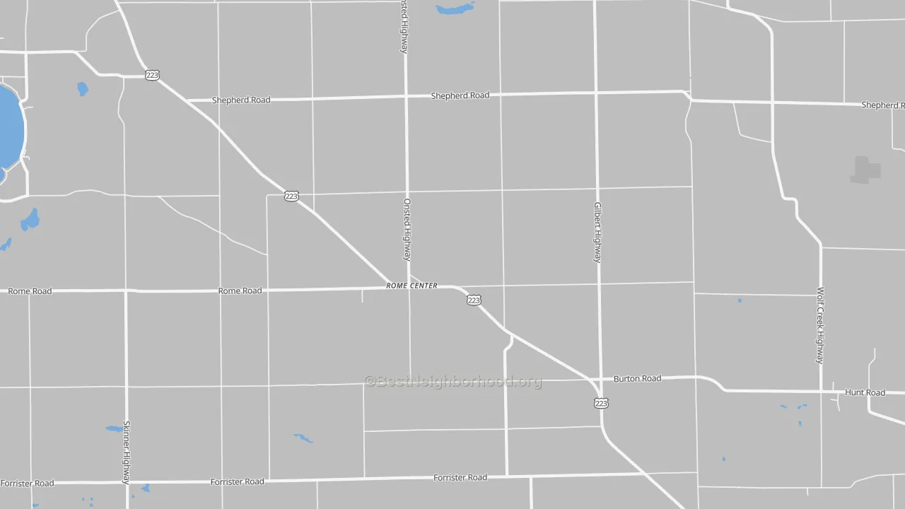 Bike Grade map of Rome Center, MI