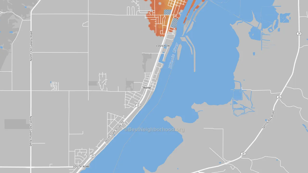 Bike Grade map of Rome, IL