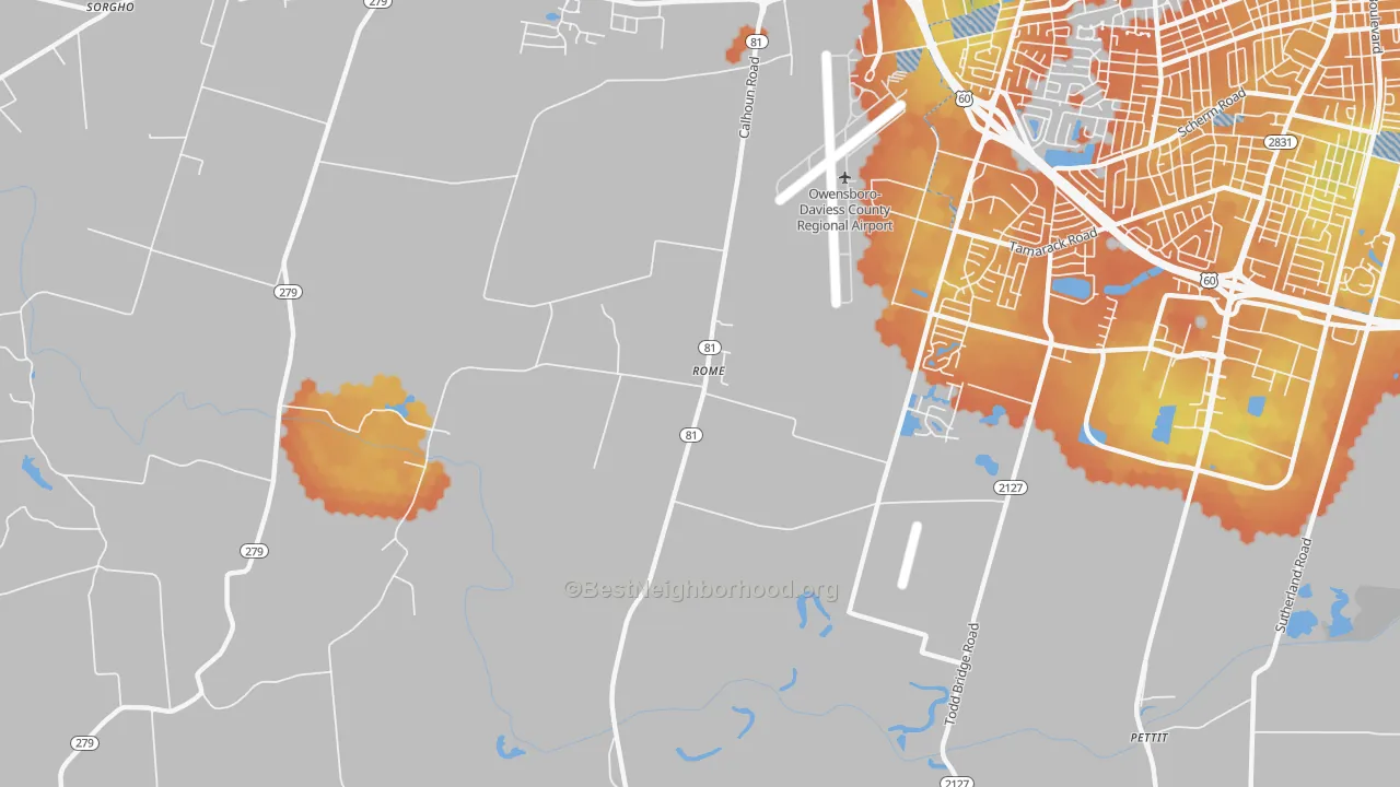 Bike Grade map of Rome, KY