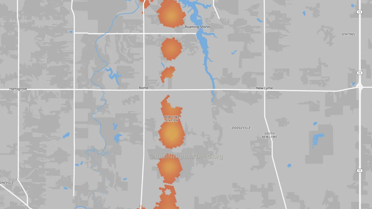 Bike Grade map of Rome, OH