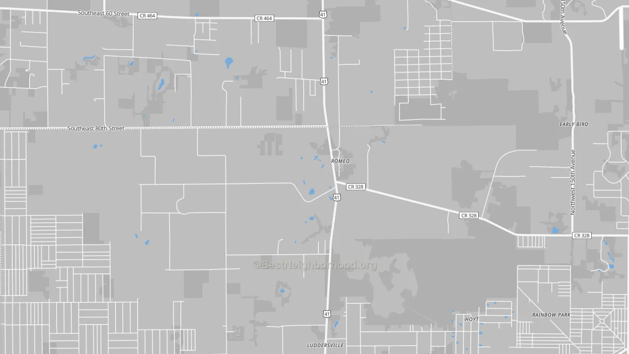 Bike Grade map of Romeo, FL