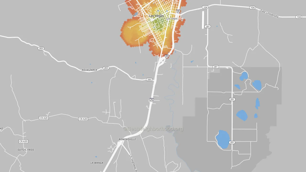 Bike Grade map of Romeroville, NM