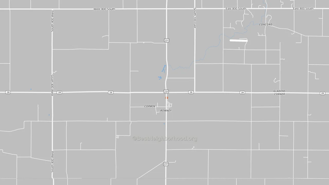 Bike Grade map of Romney, IN