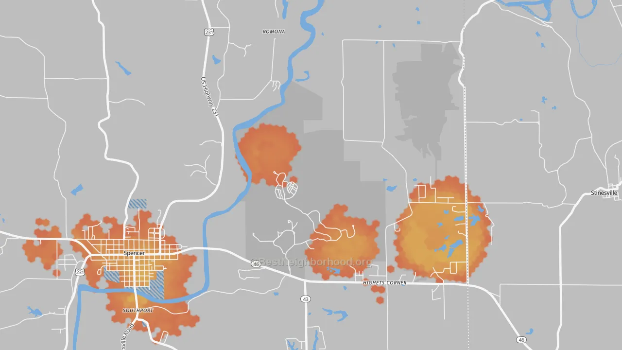 Bike Grade map of Romona, IN
