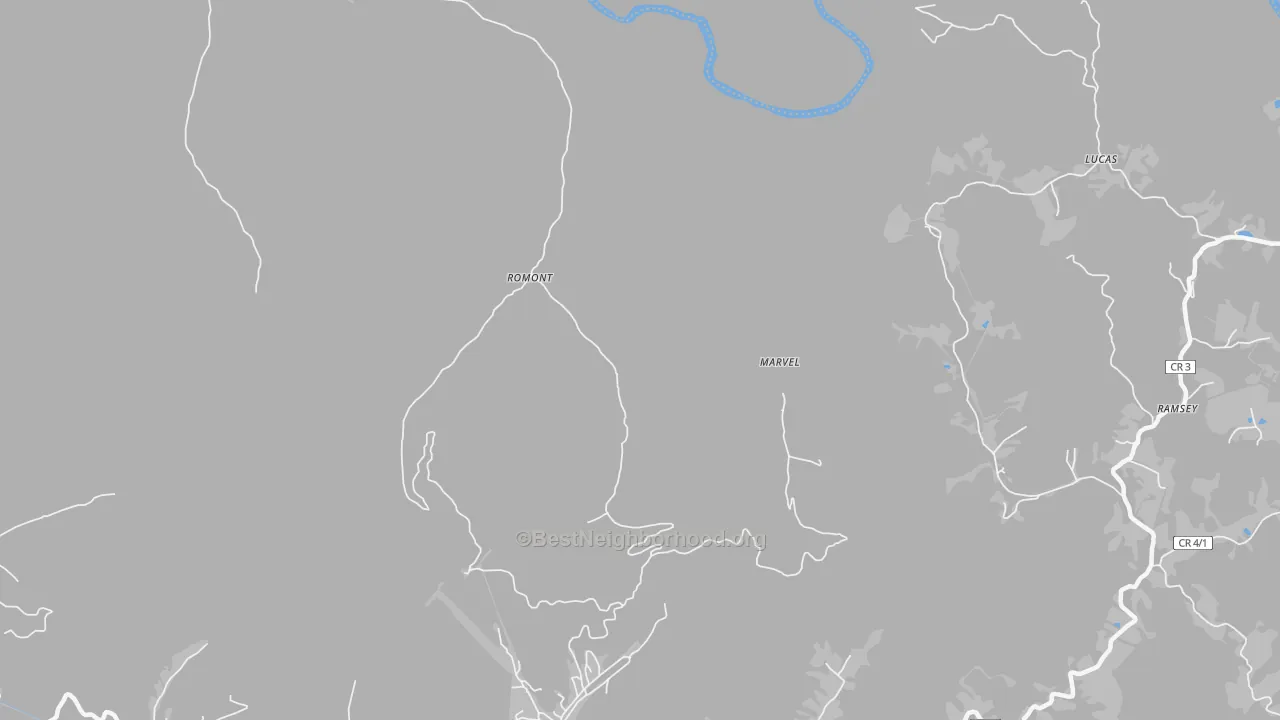 Bike Grade map of Romont, WV