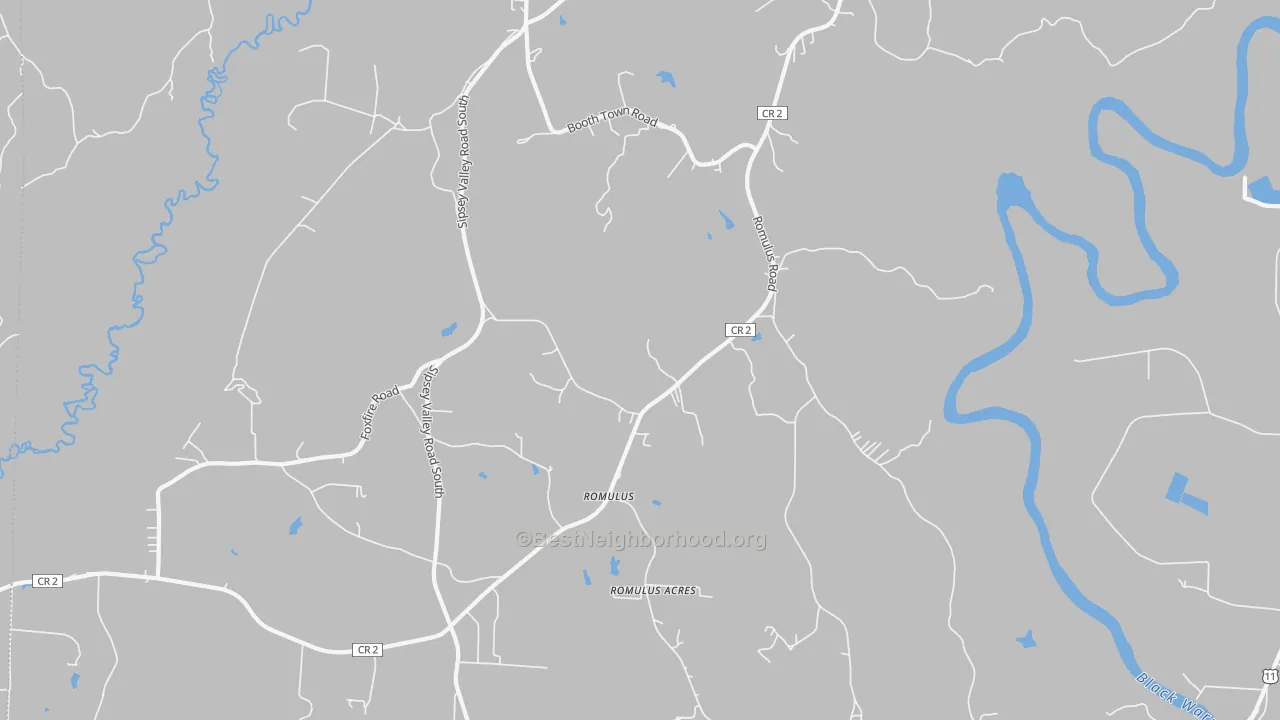 Bike Grade map of Romulus, AL