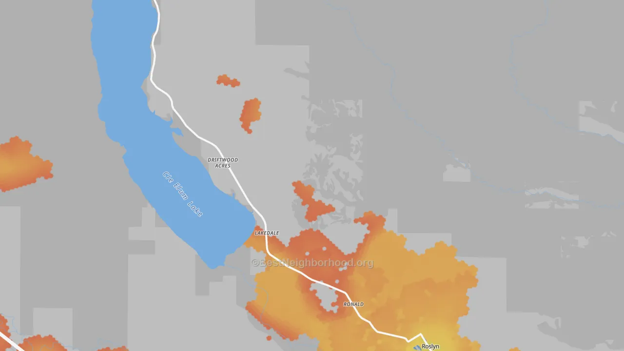 Bike Grade map of Ronald, WA