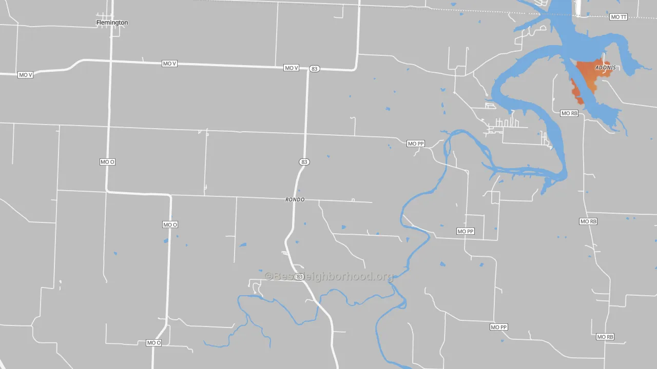 Bike Grade map of Rondo, MO