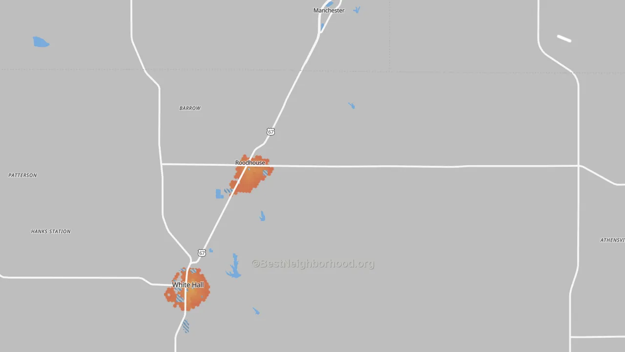 Bike Grade map of Roodhouse, IL