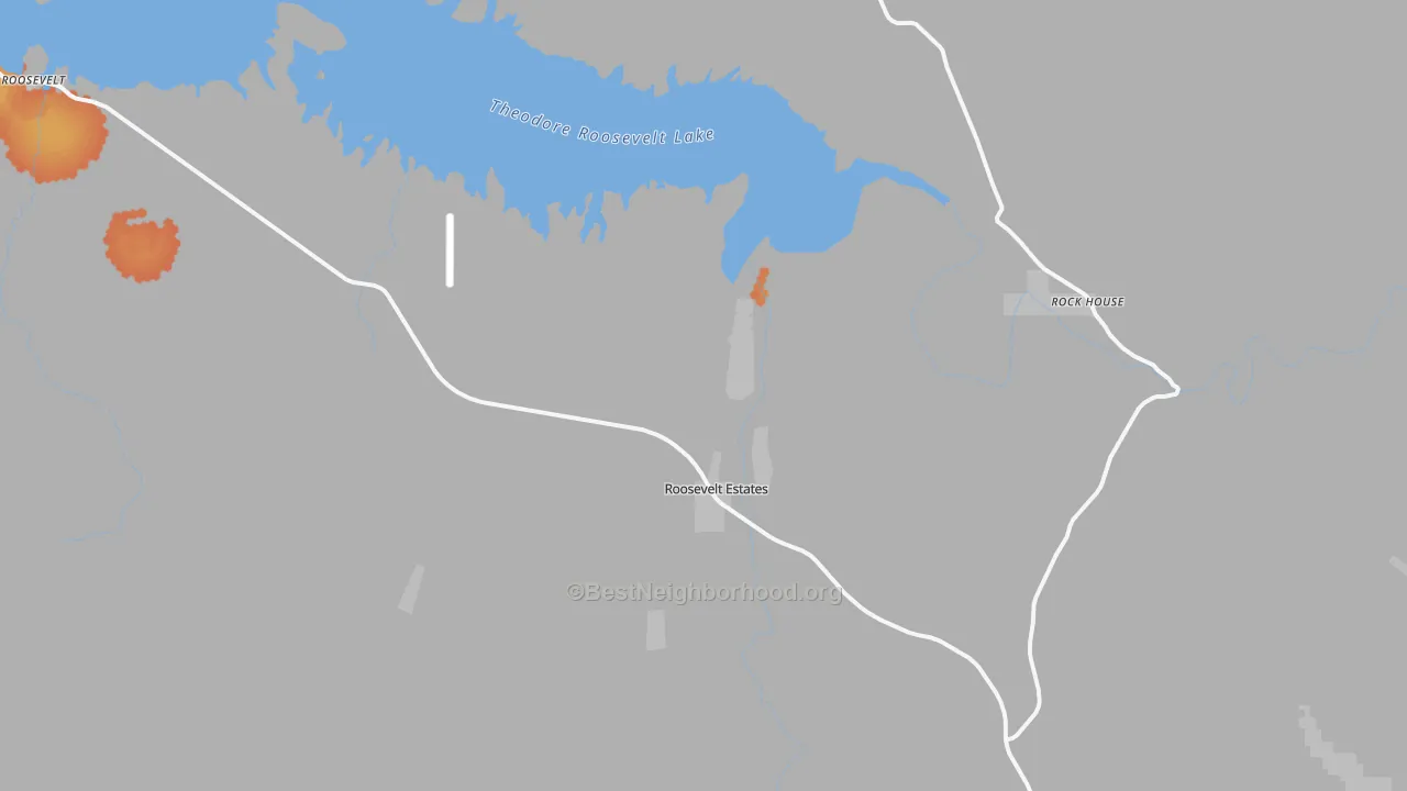 Bike Grade map of Roosevelt, AZ