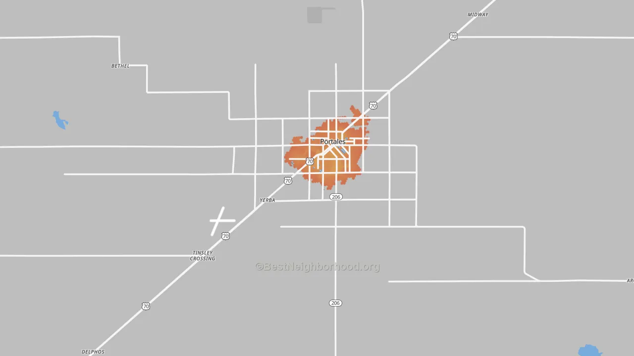 Bike Grade map of Roosevelt County, NM