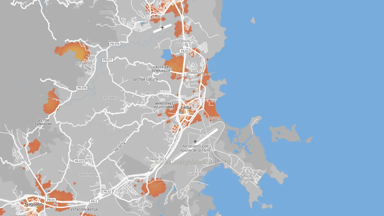 Bike Grade map of Roosevelt Roads Naval Station, PR