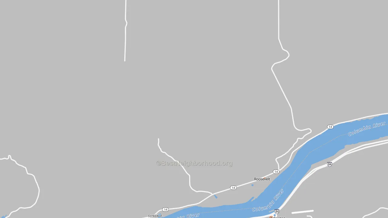 Bike Grade map of Roosevelt, WA