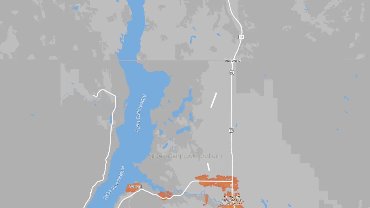 Bike Grade map of Roosville, MT