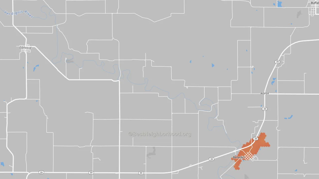 Bike Grade map of Roper, KS