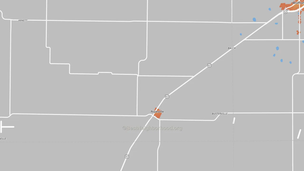 Bike Grade map of Ropesville, TX