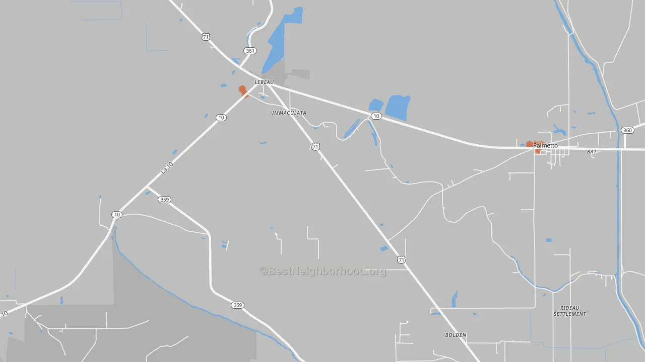 Bike Grade map of Rosa, LA