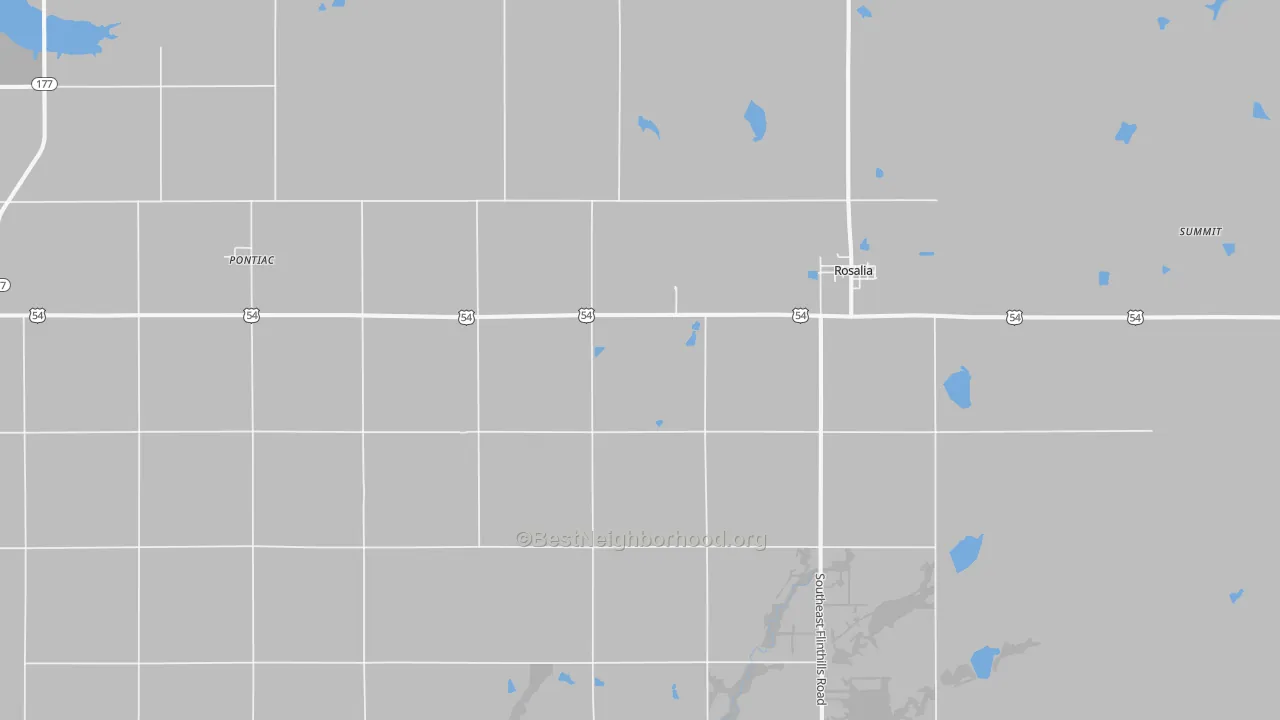 Bike Grade map of Rosalia, KS