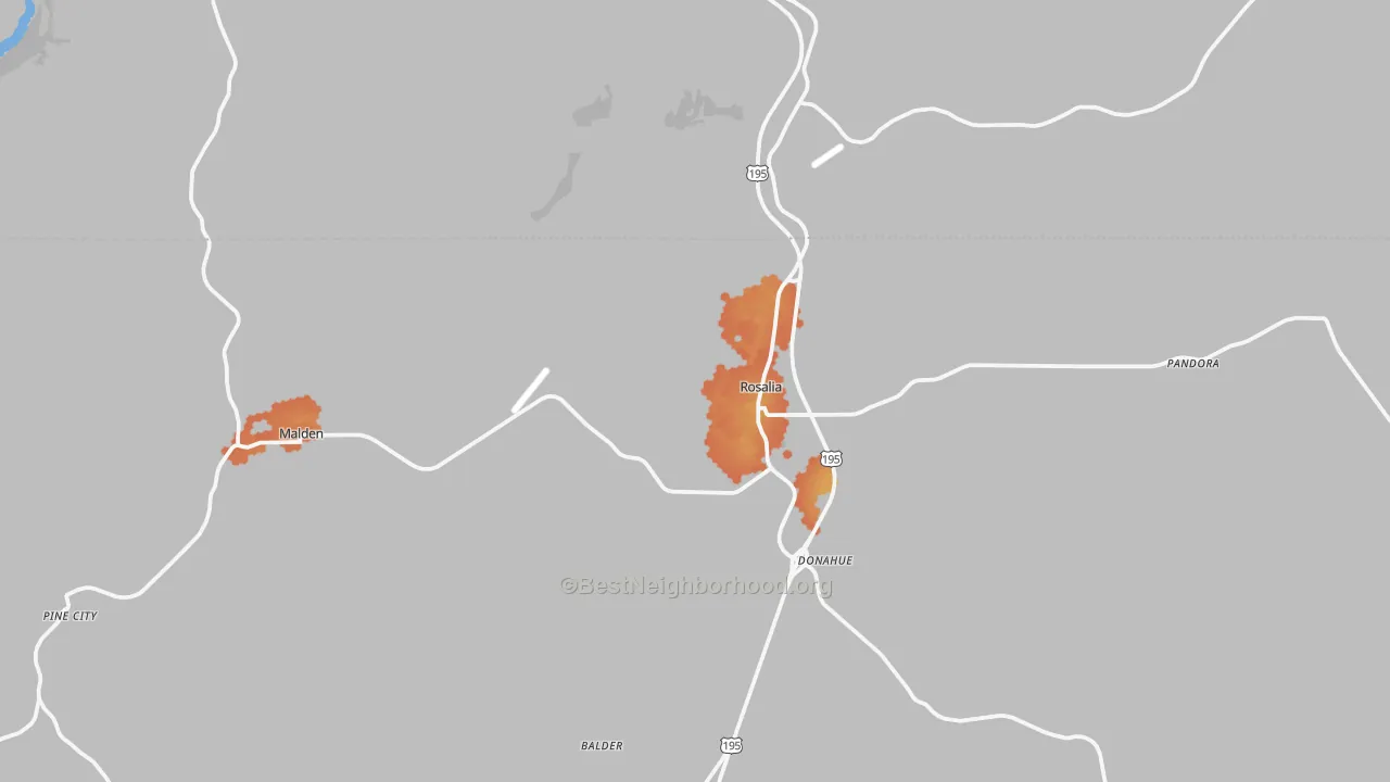 Bike Grade map of Rosalia, WA