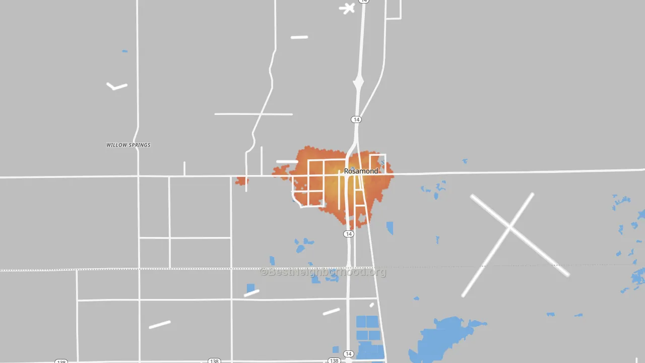 Bike Grade map of Rosamond, CA