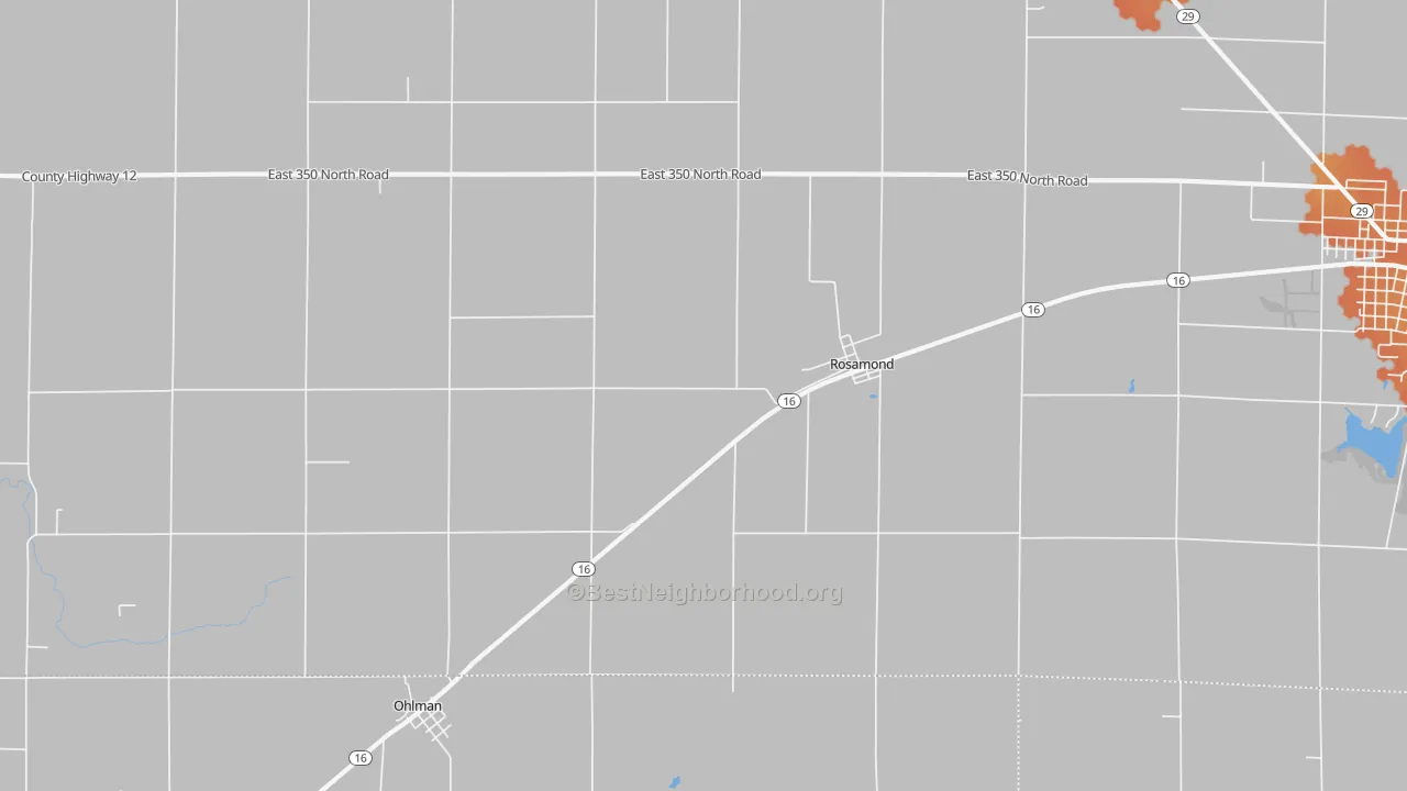Bike Grade map of Rosamond, IL
