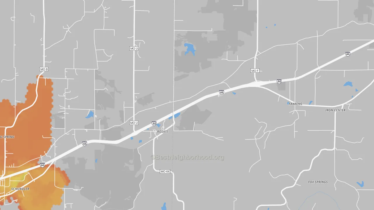 Bike Grade map of Rosati, MO