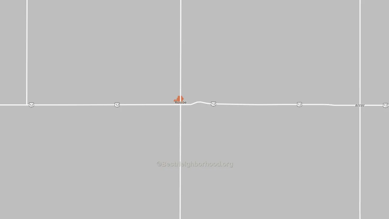 Bike Grade map of Roscoe, SD