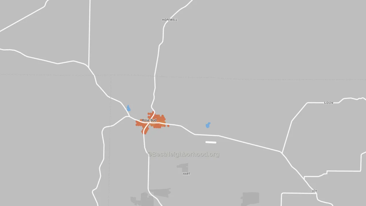 Bike Grade map of Rose Bud, AR