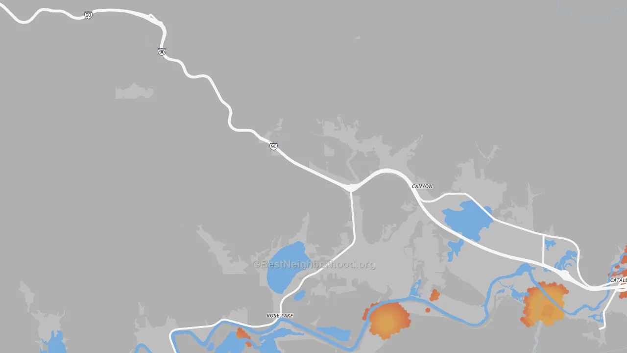 Bike Grade map of Rose Lake, ID