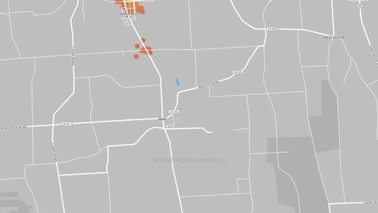 Bike Grade map of Rose, NY