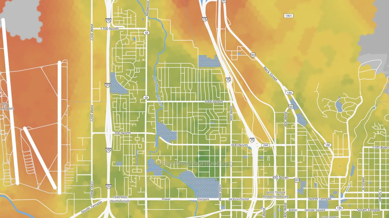 Bike Grade map of Rose Park, Salt Lake City, UT