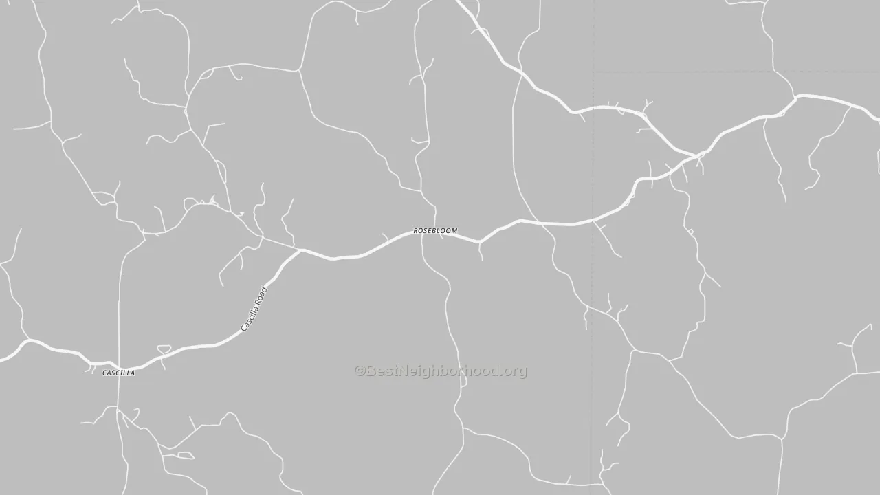 Bike Grade map of Rosebloom, MS